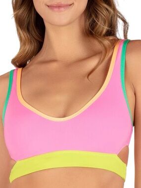 Hurley Around The Block Bikini Top Women's Colorblock Scoop Bralette